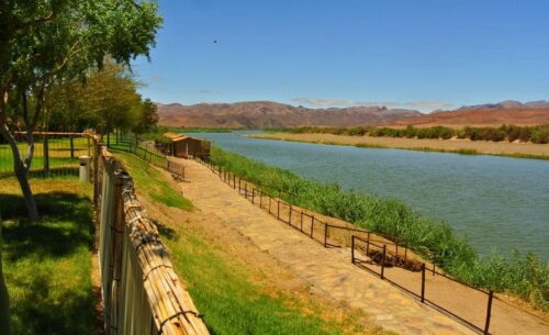 Norotshama River Resort Blick auf den Orange River Aussenkhr River