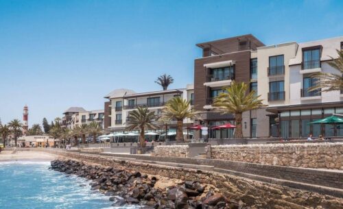 Strand Hotel Swakopmund Blick auf den Strand